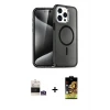 ieg™ iPhone 14 Pro Max Kılıf Nova Asil Prime - Siyah Buffer Cam Ekran Koruyucu + Bilvis Titan Kamera Lens - GS