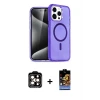 ieg™ iPhone 14 Pro Max Kılıf Nova Asil Prime - Siyah Buffer Hayalet Cam Ekran Koruyucu + PVD Metal Kamera Lens - TU