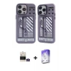 ieg™ iPhone 14 Pro Max Kılıf Nova Doku Koleksiyonu - Siyah Bilvis 5in1 3D Magic Cam Ekran Koruyucu + Bilvis Titan Kamera Lens - GS