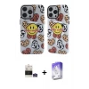 ieg™ iPhone 14 Pro Max Kılıf Nova Doku Koleksiyonu - Siyah Bilvis 5in1 3D Magic Cam Ekran Koruyucu + Bilvis Titan Kamera Lens - GS