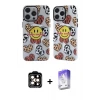 ieg™ iPhone 14 Pro Max Kılıf Nova Doku Koleksiyonu - Siyah Bilvis 5in1 3D Magic Cam Ekran Koruyucu + PVD Metal Kamera Lens - TU