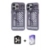 ieg™ iPhone 14 Pro Max Kılıf Nova Doku Koleksiyonu - Siyah Bilvis 5in1 3D Magic Cam Ekran Koruyucu + PVD Metal Kamera Lens - TU