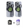 ieg™ iPhone 14 Pro Max Kılıf Nova Doku Koleksiyonu - Siyah Bilvis 5in1 3D Magic Cam Ekran Koruyucu + PVD Metal Kamera Lens - TU