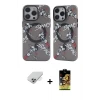 ieg™ iPhone 14 Pro Max Kılıf Nova Doku Koleksiyonu - Siyah Buffer Cam Ekran Koruyucu + Band Metal Kamera Lens - GS
