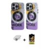 ieg™ iPhone 14 Pro Max Kılıf Nova Doku Koleksiyonu - Siyah Buffer Cam Ekran Koruyucu + Band Metal Kamera Lens - GS
