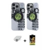 ieg™ iPhone 14 Pro Max Kılıf Nova Doku Koleksiyonu - Siyah Buffer Cam Ekran Koruyucu + Band Metal Kamera Lens - GS