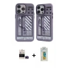 ieg™ iPhone 14 Pro Max Kılıf Nova Doku Koleksiyonu - Siyah Polymer Nano Ekran Koruyucu + Bilvis Titan Kamera Lens - DNMR