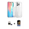 ieg™ iPhone 14 Pro Max Kılıf Nova Işık Koleksiyonu - Siyah Buffer Hayalet Cam Ekran Koruyucu + Bilvis Titan Kamera Lens - GS