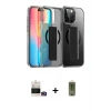 ieg™ iPhone 14 Pro Max Kılıf Nova Işık Koleksiyonu - Siyah Joko Magic 5D Hayalet Cam + Bilvis Titan Kamera Lens - GD