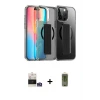 ieg™ iPhone 14 Pro Max Kılıf Nova Işık Koleksiyonu - Siyah Joko Magic 5D Hayalet Cam + Bilvis Titan Kamera Lens - GS