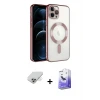 ieg™ iPhone 14 Pro Max Kılıf Nova Işık Özel Seri - Siyah Bilvis 5in1 5D Magic Hayalet Cam Ekran Koruyucu + Band Metal Kamera Lens - GD