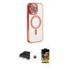 ieg™ iPhone 14 Pro Max Kılıf Nova Işık Özel Seri - Siyah Buffer Cam Ekran Koruyucu + Raze Metal Kamera Lens - GS