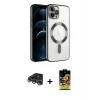 ieg™ iPhone 14 Pro Max Kılıf Nova Işık Özel Seri - Siyah Buffer Cam Ekran Koruyucu + Raze Metal Kamera Lens - GS