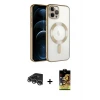 ieg™ iPhone 14 Pro Max Kılıf Nova Işık Özel Seri - Siyah Buffer Cam Ekran Koruyucu + Raze Metal Kamera Lens - GS