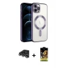 ieg™ iPhone 14 Pro Max Kılıf Nova Işık Özel Seri - Siyah Buffer Cam Ekran Koruyucu + Raze Metal Kamera Lens - GS