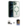 ieg™ iPhone 14 Pro Max Kılıf Nova Işık Özel Seri - Siyah Buffer Hayalet Cam Ekran Koruyucu + Bilvis Titan Kamera Lens - GD