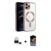 ieg™ iPhone 14 Pro Max Kılıf Nova Işık Özel Seri - Siyah Buffer Hayalet Cam Ekran Koruyucu + Bilvis Titan Kamera Lens - GD