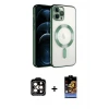 ieg™ iPhone 14 Pro Max Kılıf Nova Işık Özel Seri - Siyah Buffer Hayalet Cam Ekran Koruyucu + PVD Metal Kamera Lens - TU