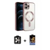 ieg™ iPhone 14 Pro Max Kılıf Nova Işık Özel Seri - Siyah Buffer Hayalet Cam Ekran Koruyucu + PVD Metal Kamera Lens - TU