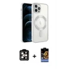 ieg™ iPhone 14 Pro Max Kılıf Nova Işık Özel Seri - Siyah Buffer Hayalet Cam Ekran Koruyucu + PVD Metal Kamera Lens - TU