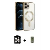 ieg™ iPhone 14 Pro Max Kılıf Nova Işık Özel Seri - Siyah Joko Magic 5D Hayalet Cam + PVD Metal Kamera Lens - TU