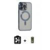 ieg™ iPhone 14 Pro Max Kılıf Nova Işık Özel Seri - Siyah Joko Magic 5D Hayalet Cam + PVD Metal Kamera Lens - TU
