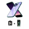 ieg™ iPhone 14 Pro Max Kılıf Nova Işık Serisi - Şeffaf 360 Full Body Arka Koruyucu + PVD Metal Kamera Lens - TU