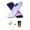 ieg™ iPhone 14 Pro Max Kılıf Nova Işık Serisi - Siyah Buffer Cam Ekran Koruyucu + Band Metal Kamera Lens - GS