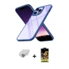 ieg™ iPhone 14 Pro Max Kılıf Nova Işık Serisi - Siyah Buffer Cam Ekran Koruyucu + Band Metal Kamera Lens - GS