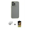 ieg™ iPhone 14 Pro Max Kılıf Nova Işık Serisi - Siyah Buffer Cam Ekran Koruyucu + Band Metal Kamera Lens - GS