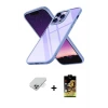 ieg™ iPhone 14 Pro Max Kılıf Nova Işık Serisi - Siyah Buffer Cam Ekran Koruyucu + Band Metal Kamera Lens - GS