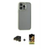 ieg™ iPhone 14 Pro Max Kılıf Nova Işık Serisi - Siyah Buffer Cam Ekran Koruyucu + Raze Metal Kamera Lens - GD