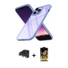 ieg™ iPhone 14 Pro Max Kılıf Nova Işık Serisi - Siyah Buffer Cam Ekran Koruyucu + Raze Metal Kamera Lens - GS