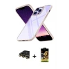 ieg™ iPhone 14 Pro Max Kılıf Nova Işık Serisi - Siyah Buffer Cam Ekran Koruyucu + Raze Metal Kamera Lens - GD