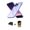 ieg™ iPhone 14 Pro Max Kılıf Nova Işık Serisi - Siyah Buffer Cam Ekran Koruyucu + Raze Metal Kamera Lens - GS