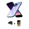 ieg™ iPhone 14 Pro Max Kılıf Nova Işık Serisi - Siyah Buffer Cam Ekran Koruyucu + Raze Metal Kamera Lens - GS