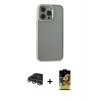 ieg™ iPhone 14 Pro Max Kılıf Nova Işık Serisi - Siyah Buffer Cam Ekran Koruyucu + Raze Metal Kamera Lens - GS