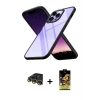 ieg™ iPhone 14 Pro Max Kılıf Nova Işık Serisi - Siyah Buffer Cam Ekran Koruyucu + Raze Metal Kamera Lens - GD