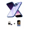 ieg™ iPhone 14 Pro Max Kılıf Nova Işık Serisi - Siyah Buffer Hayalet Cam Ekran Koruyucu + Bilvis Titan Kamera Lens - DNMR