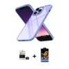 ieg™ iPhone 14 Pro Max Kılıf Nova Işık Serisi - Siyah Buffer Hayalet Cam Ekran Koruyucu + Bilvis Titan Kamera Lens - DNMR
