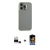 ieg™ iPhone 14 Pro Max Kılıf Nova Işık Serisi - Siyah Buffer Hayalet Cam Ekran Koruyucu + Bilvis Titan Kamera Lens - DNMR