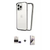 ieg™ iPhone 14 Pro Max Kılıf Pusula Asil Koleksiyonu - Siyah Bilvis 3D Mat Cam Ekran Koruyucu + Bilvis Titan Kamera Lens - SH