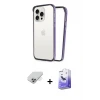 ieg™ iPhone 14 Pro Max Kılıf Pusula Asil Koleksiyonu - Siyah Bilvis 5in1 5D Magic Hayalet Cam Ekran Koruyucu + Band Metal Kamera Lens - GS