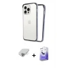 ieg™ iPhone 14 Pro Max Kılıf Pusula Asil Koleksiyonu - Siyah Bilvis 5in1 5D Magic Hayalet Cam Ekran Koruyucu + Band Metal Kamera Lens - GS