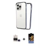 ieg™ iPhone 14 Pro Max Kılıf Pusula Asil Koleksiyonu - Siyah Buffer Hayalet Cam Ekran Koruyucu + Bilvis Titan Kamera Lens - SH