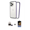 ieg™ iPhone 14 Pro Max Kılıf Pusula Asil Koleksiyonu - Siyah Buffer Hayalet Cam Ekran Koruyucu + Bilvis Titan Kamera Lens - SH