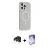 ieg™ iPhone 14 Pro Max Kılıf Pusula Çizgi Koleksiyonu - Siyah Bilvis 5in1 3D Magic Cam Ekran Koruyucu + Raze Metal Kamera Lens - GD
