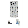 ieg™ iPhone 14 Pro Max Kılıf Pusula Form - Şeffaf Royal Nano Ekran Koruyucu + Bilvis Titan Kamera Lens - DNMR