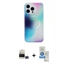 ieg™ iPhone 14 Pro Max Kılıf Pusula Form - Şeffaf Royal Nano Ekran Koruyucu + Bilvis Titan Kamera Lens - DNMR