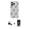 ieg™ iPhone 14 Pro Max Kılıf Pusula Form - Siyah 360 Mat Full Body Arka Koruyucu + Bilvis Titan Kamera Lens - DNMR
